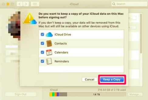 Conservez une copie avant de désactiver iCloud sur Mac