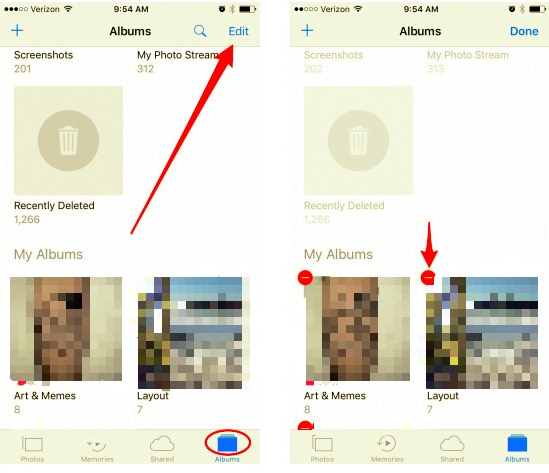 Comment supprimer manuellement des albums de l'iPhone