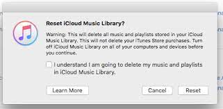 Réinitialiser la bibliothèque musicale iCloud