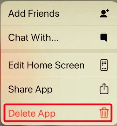Désinstaller l'application Snapchat sur iPhone