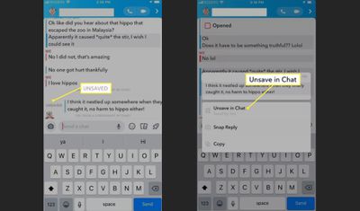 Effacer le message Snapchat enregistré