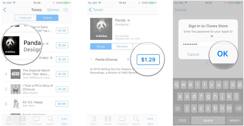 Achetez vos sonneries souhaitées pour votre iPhone sur l'iTunes Store