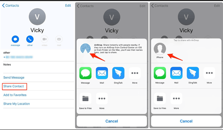 Comment exporter des contacts iPhone via Airdrop (Mac)