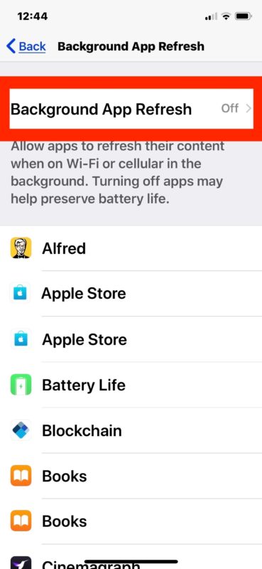 Réparez les appareils iPhone gelés en désactivant l'actualisation de l'application en arrière-plan
