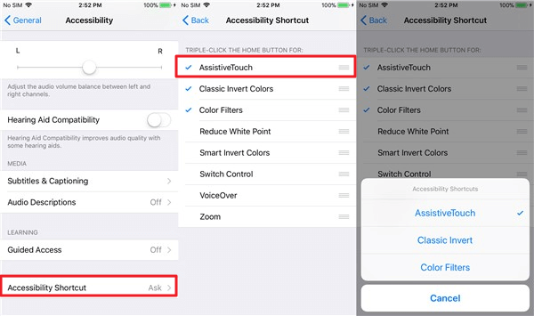 Créez des gestes personnalisés sur Assistive Touch