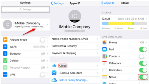 iPhone Notes disparues Solutions utilisant iCloud Sync