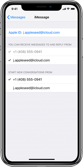 Vérifiez vos comptes pour réparer l'iPhone ne recevant pas de SMS d'Android