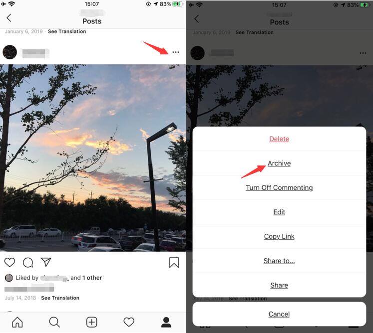 Vérifiez la fonctionnalité d'archive Instagram pour récupérer des images