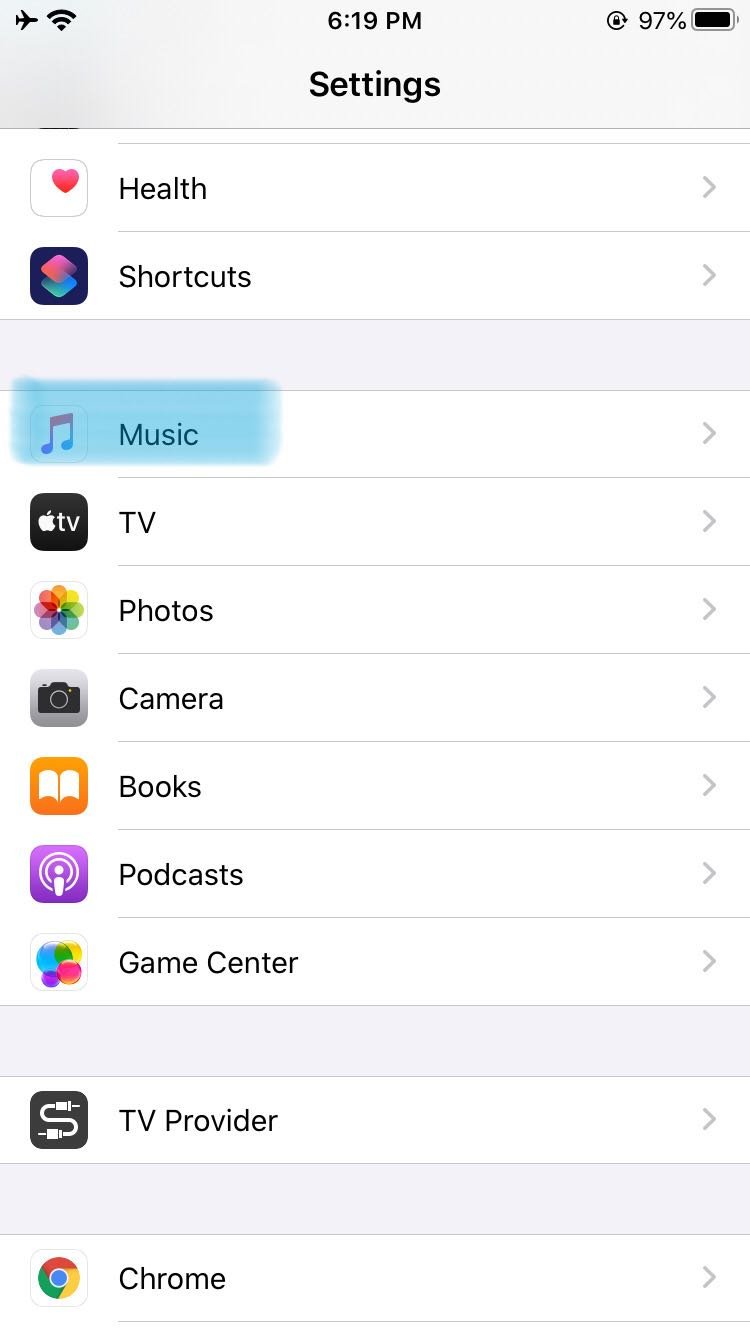 Désactiver la bibliothèque musicale iCloud