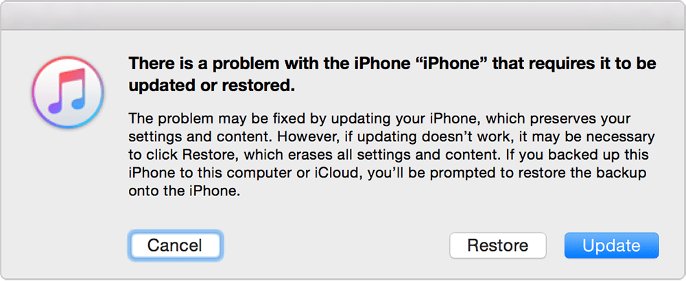 fixer l'iPhone ne sera pas restaurer à l'aide d'iTunes