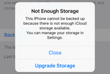 iCloud n'a pas assez de stockage