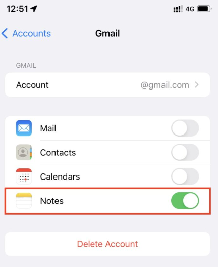 Notes de l'iPhone Solutions disparues à l'aide des paramètres de messagerie