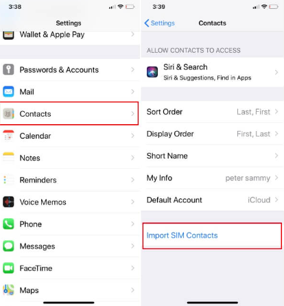 Transférer des contacts de Samsung vers iPhone à l'aide d'une carte SIM