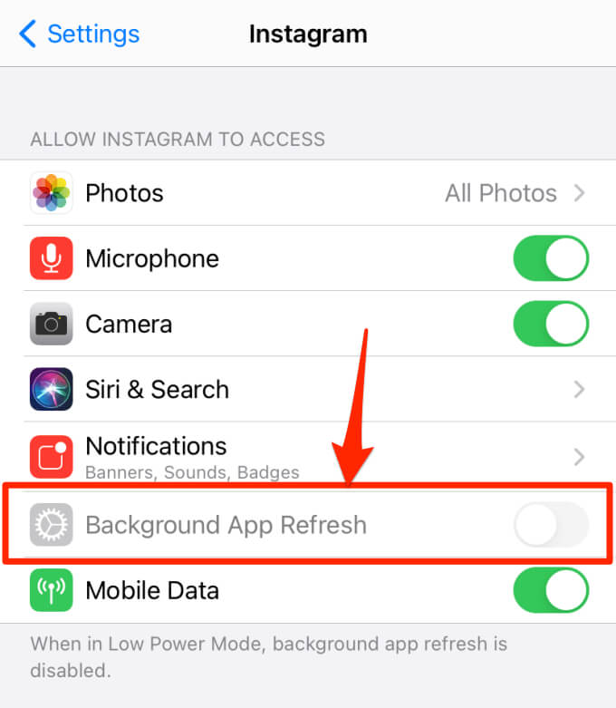 Désactivez l'actualisation de l'application en arrière-plan pour réparer l'iPhone gelé