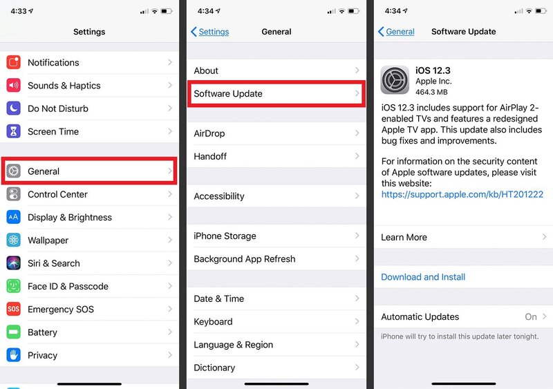 Mettre à jour iOS pour éviter que l'iPhone change automatiquement de fuseau horaire