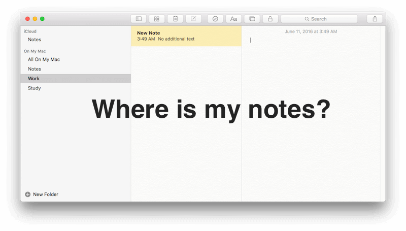Notes Mac disparues