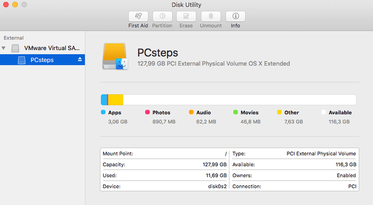 Mac redimensionner la partition sans effacer à l'aide de Disk Utility