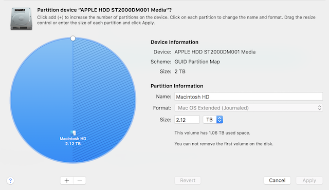 Mac redimensionner la partition avec un volume supprimé