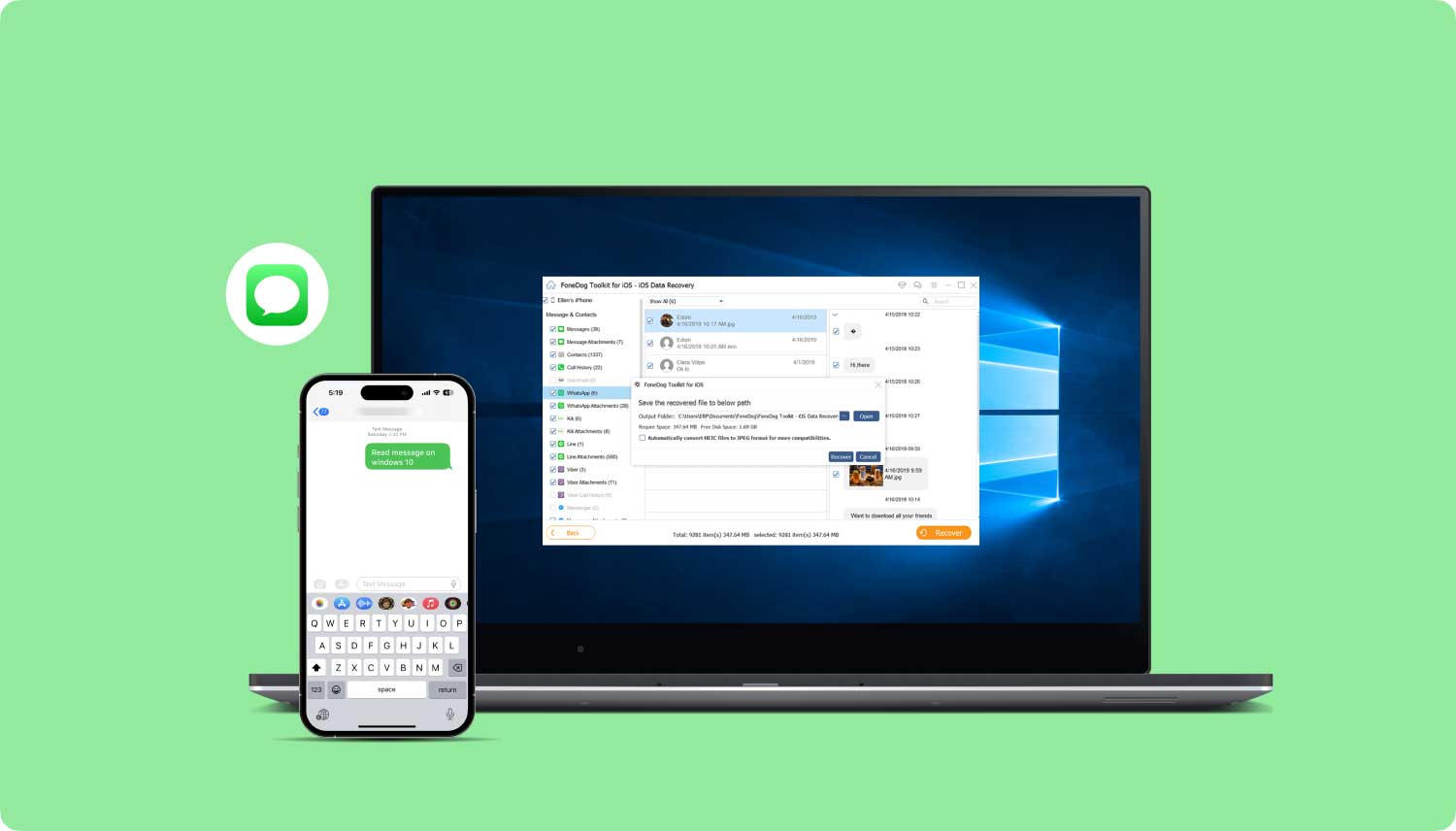 Lire le message sur IPhone pour Windows 10