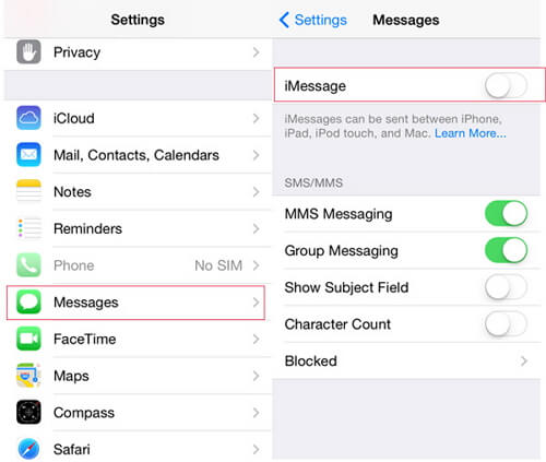 Transférer des messages d'iPhone vers iPad à l'aide de l'application Paramètres