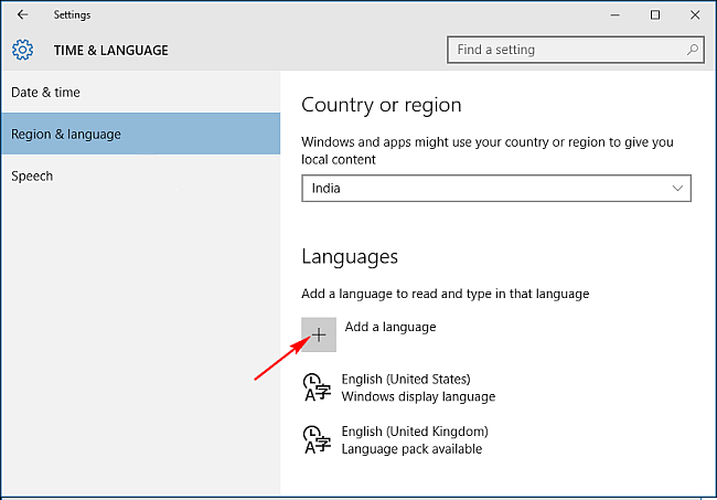 Ajouter une langue pour changer la langue d'affichage dans Windows 10