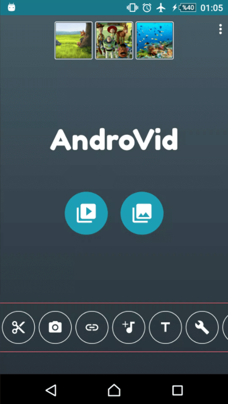 AndroVid Video Editor Une des applications pour combiner des vidéos
