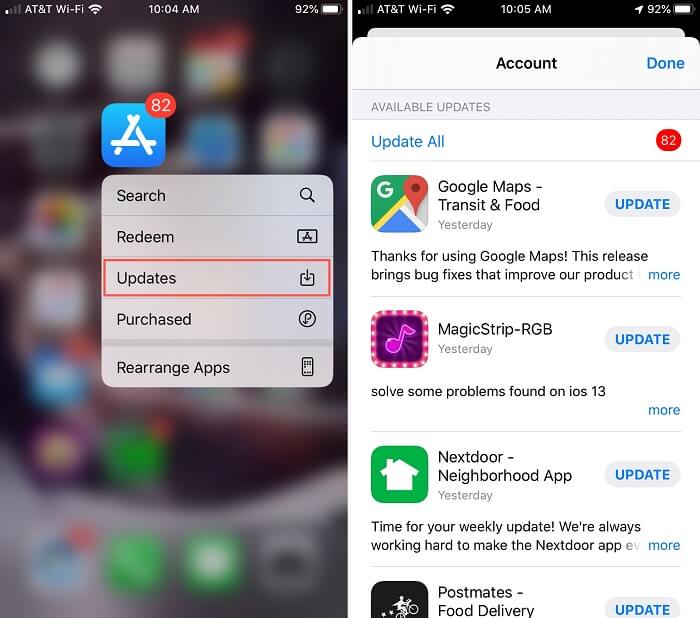 Mettre à jour les applications pour actualiser l'iPhone