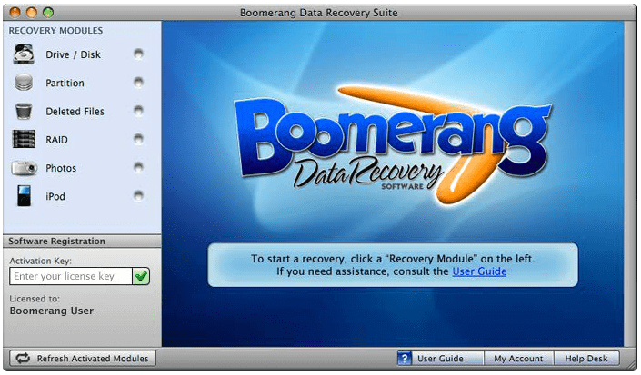 Recuva Mac Alternative - Récupération de données Boomerang