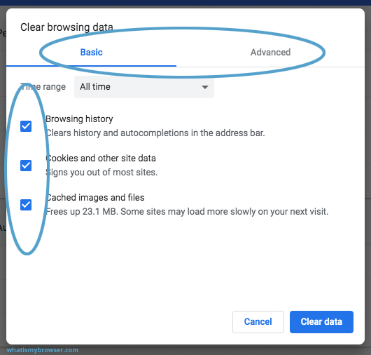 Effacer l'historique et le cache pour réparer le téléchargement de Chrome bloqué à 0bs