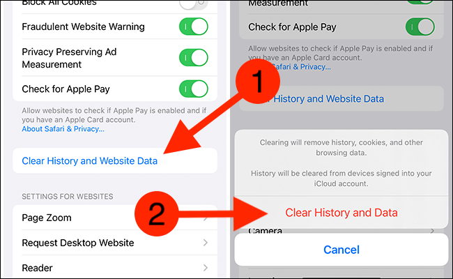 Effacer l'historique et les données du site Web sur votre iPhone