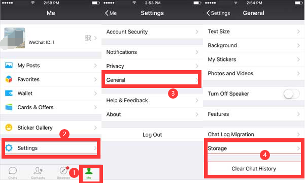 Supprimer l'historique des discussions WeChat sur un appareil iOS