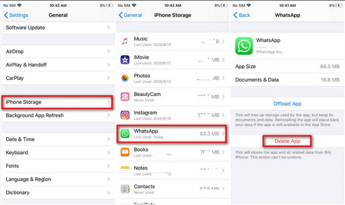Comment effacer les caches WhatsApp sur iPhone à l'aide des paramètres de votre iPhone