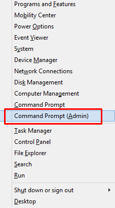 Choisissez Invite de commandes (Admin) ou PowerShell (Admin)