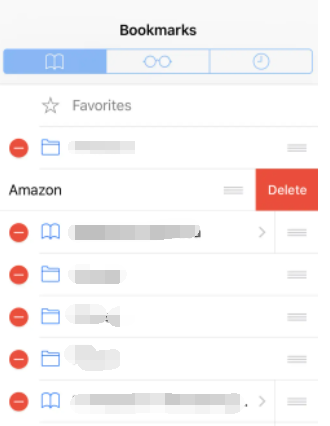Suppression de signets dans l'iPhone via l'application Safari