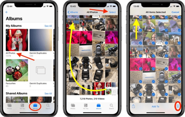 Supprimer plusieurs photos sur votre iPhone