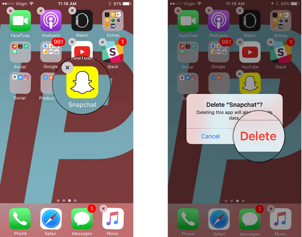 Supprimer Snapchat