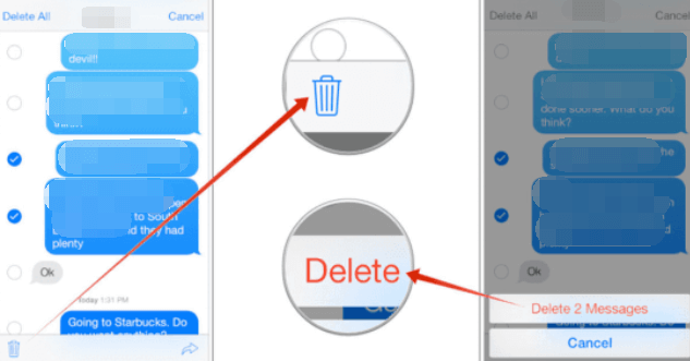 Suppression de l'historique iMessage spécifique via l'application Message