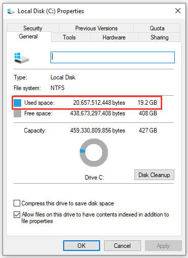 L'espace disque permet à la restauration du système de fonctionner différemment