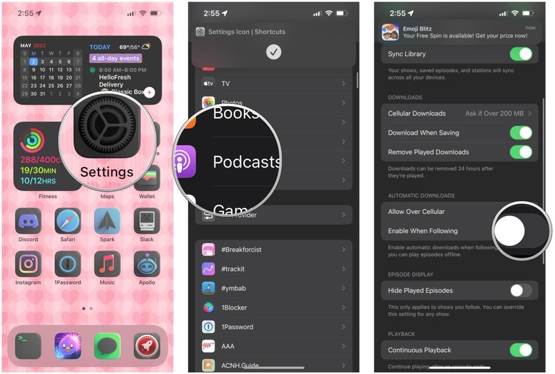 Arrêter les téléchargements automatiques dans les podcasts depuis l'iPhone