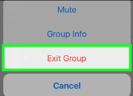 Supprimer les messages WhatsApp de l'iPhone en quittant le groupe