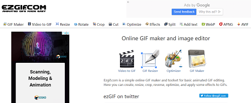 Convertir un film en GIF avec Ezgif