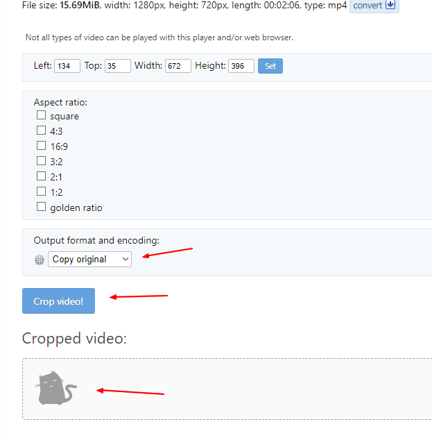 Recadrer des vidéos prêtes pour IG à l'aide d'EZGIF