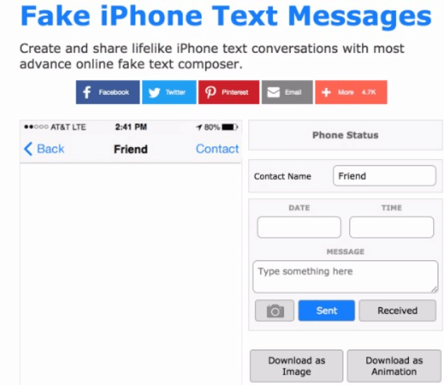 Créer de faux iMessages avec de faux messages texte iPhone