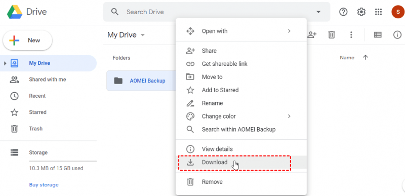 Restaurer la sauvegarde de Google Drive sur un PC Windows