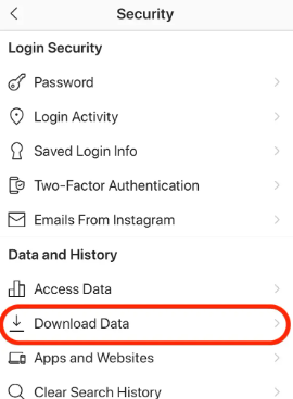 Sauvegarde des données Instagram à l'aide d'un appareil iOS ou Android