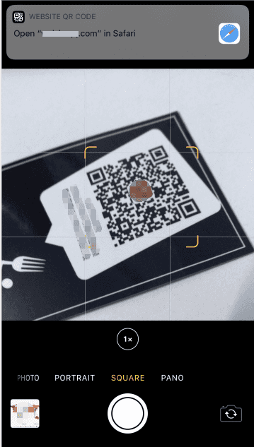 Appareil photo iPhone / iPad pour lire le code QR