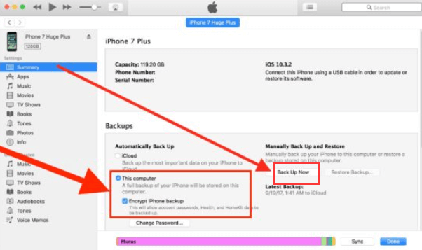 Sauvegarder l'iPhone sur un PC à l'aide d'iTunes