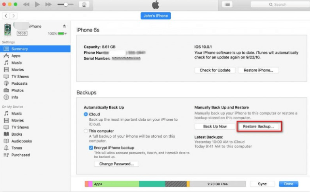 Comment effacer l'iPhone lorsqu'il est verrouillé à l'aide d'iTunes