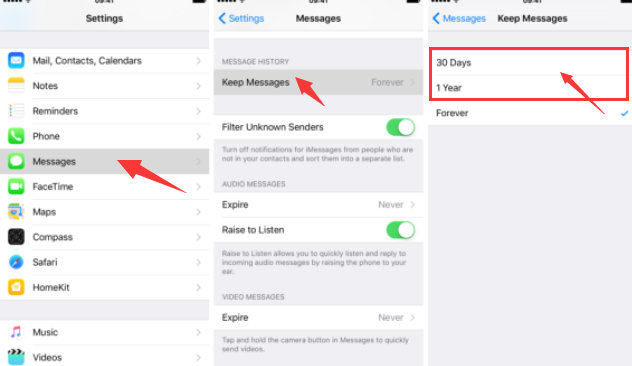 Supprimer le message iPhone - Supprimer automatiquement les anciens messages