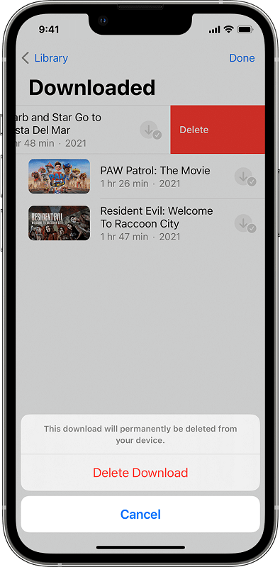 Supprimer des émissions de télévision de mon iPad